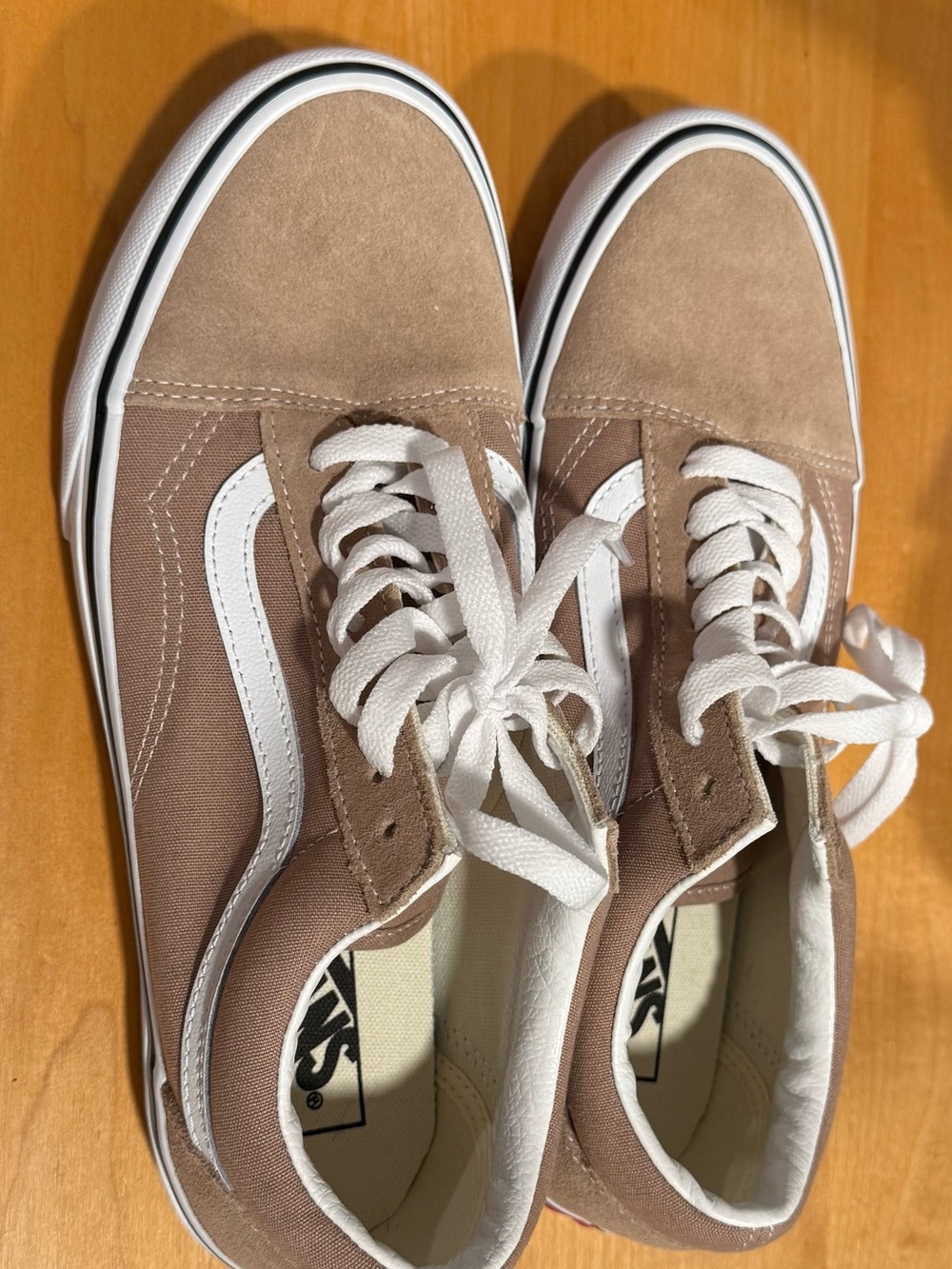 Vans Old Skool Low-Top Sneakers in Taupe and White